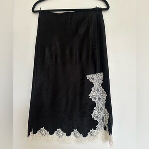 J.Crew gwyneth lace slip skirt black ivory midi